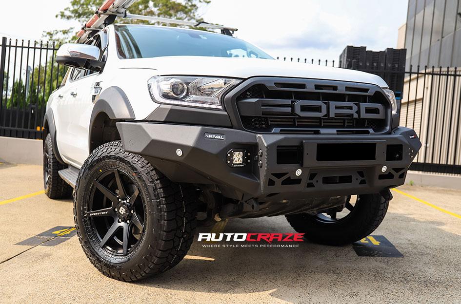 FORD RANGER AVALANCHE MATTE BLACK FRONT MILLED